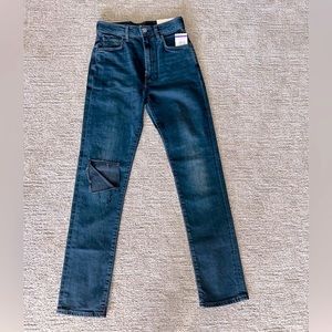 7 for All Mankind dark wash high waisted easy slim jean